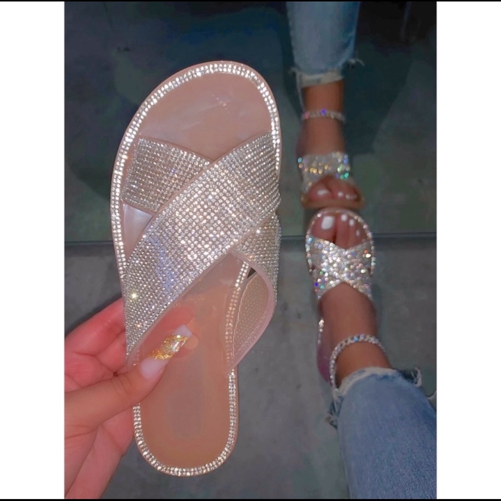 RHINESTONE JELLY SANDALS